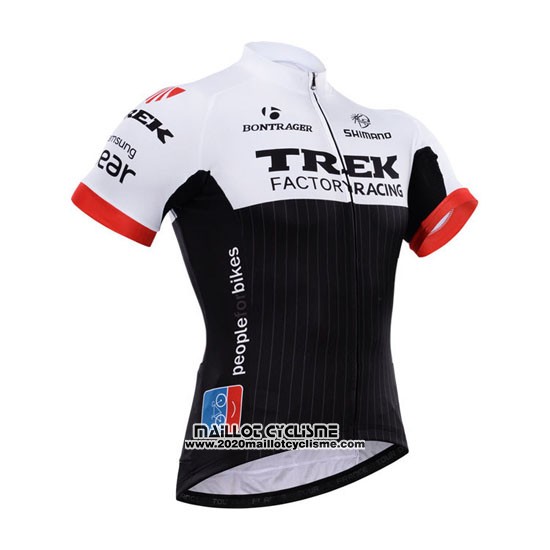 2015 Maillot Ciclismo Trek Factory Racing Factory Racing Blanc et Noir Manches Courtes et Cuissard